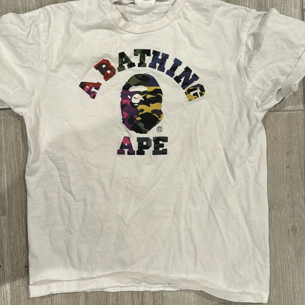 BAPE multi camo college Tee